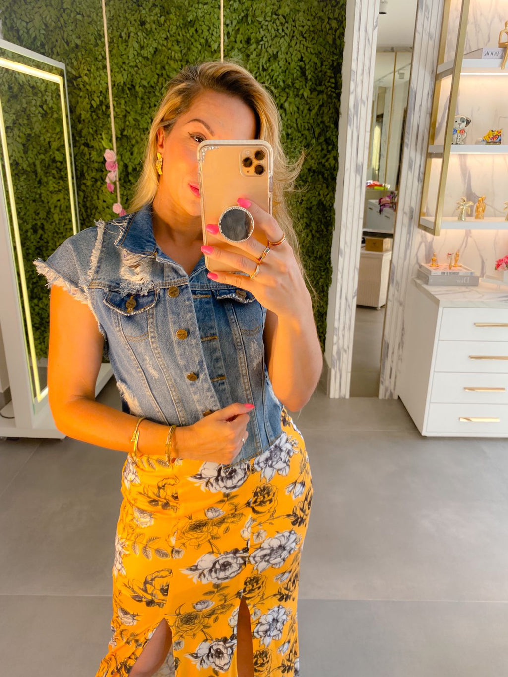 Colete Jeans Corte a Fio Degrant