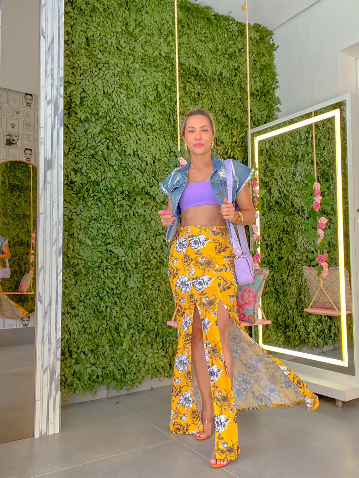 Saia Longa com Fenda Florida My Favorite Things