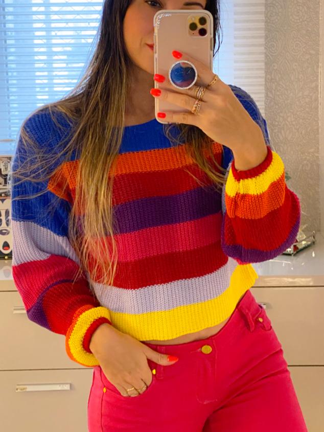 Blusa Tricot colorida