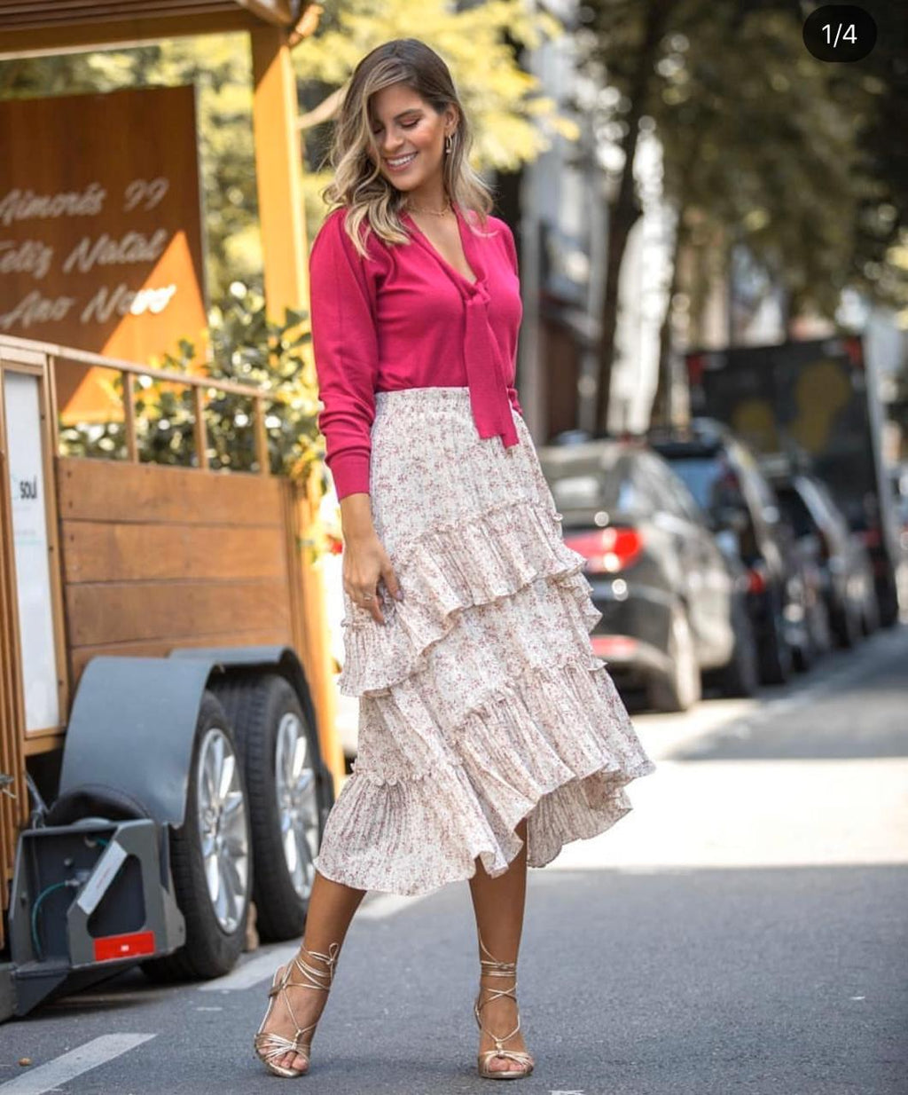 Blusa de lã com decote laço