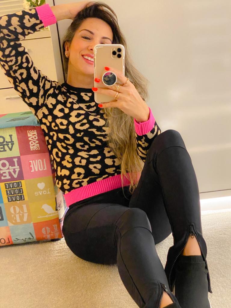 Blusa Tricot animal print