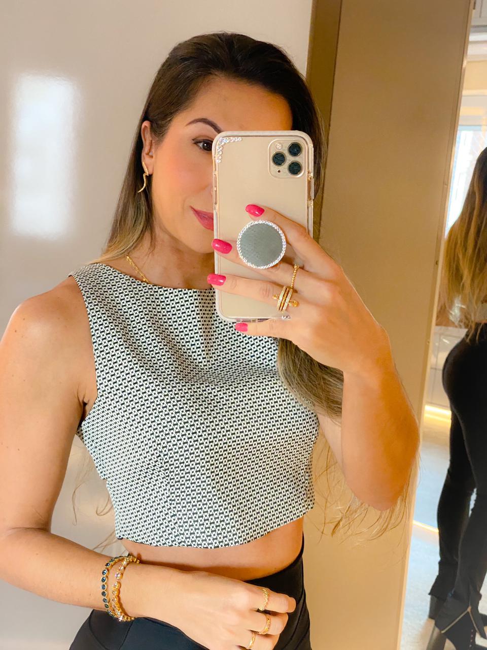 CROPPED JACQUARD P&B