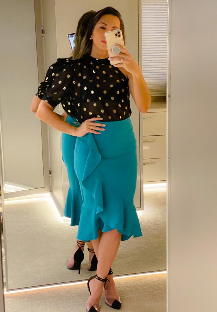 Saia Modelo Sereia Babados Viber