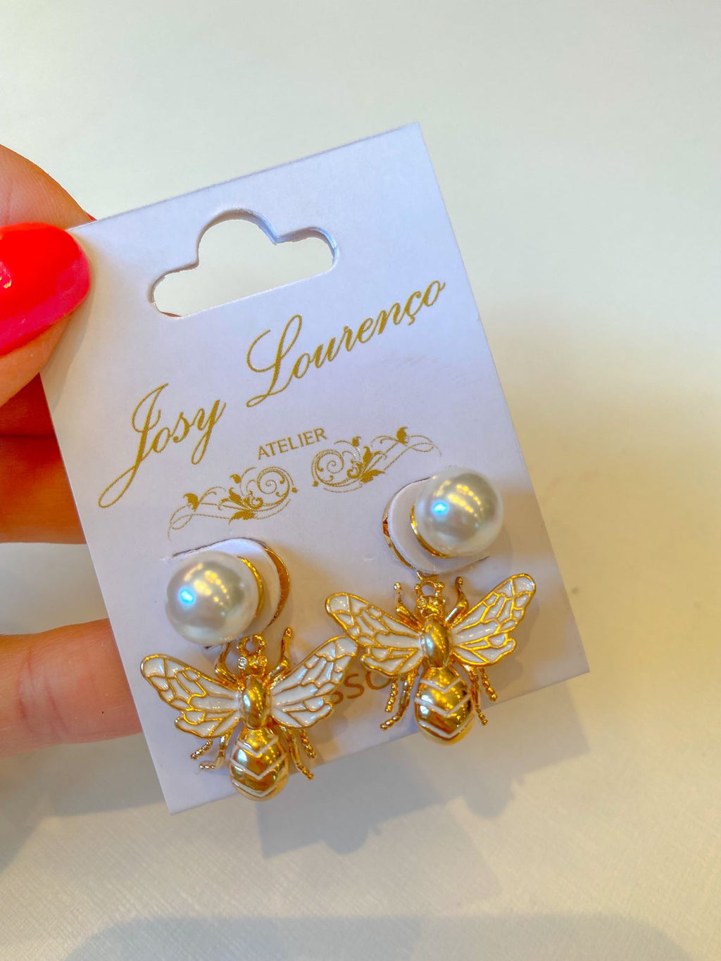 Brinco semi joia Ear Jacket abelha