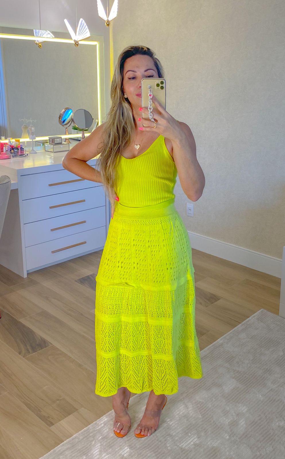 Saia Tricot Rodada com forro