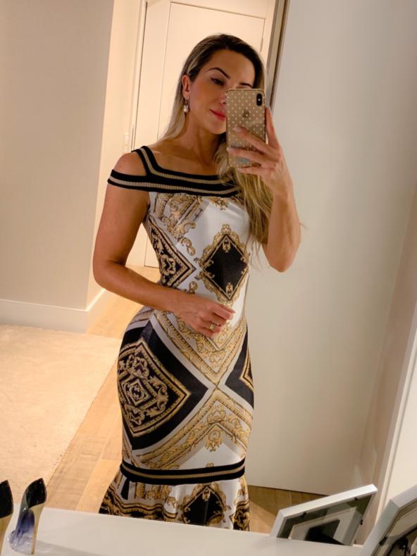 VESTIDO MIDI GOLDEN LOC