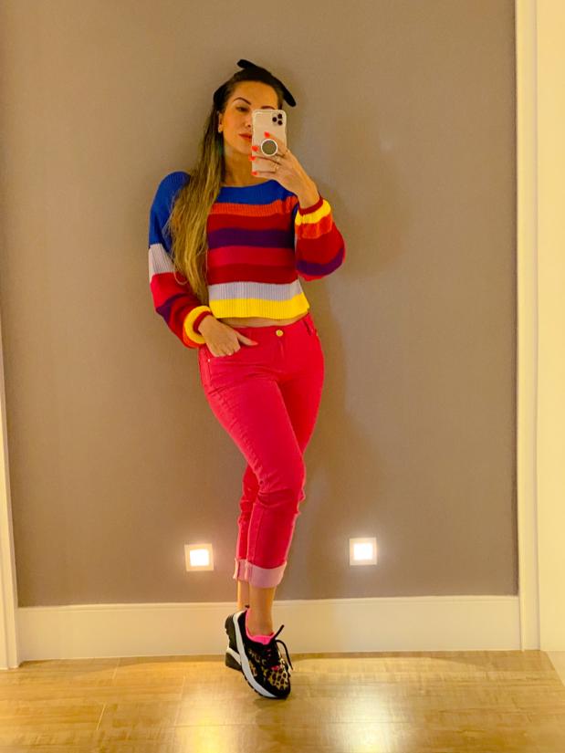 Blusa Tricot colorida