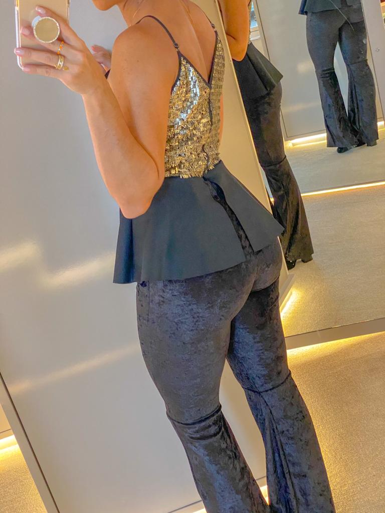 Calça Flare em veludo Nanaminze