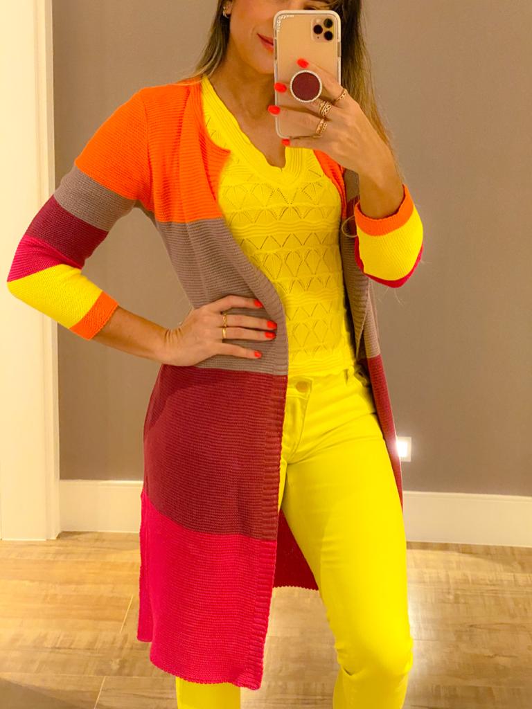 CALÇA AMARELA NEON COM ELASTANO