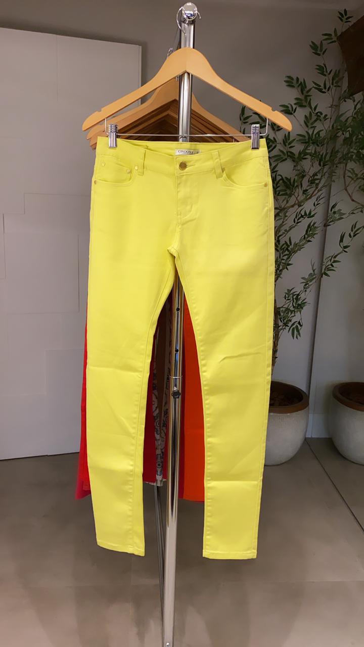 CALÇA AMARELA NEON COM ELASTANO